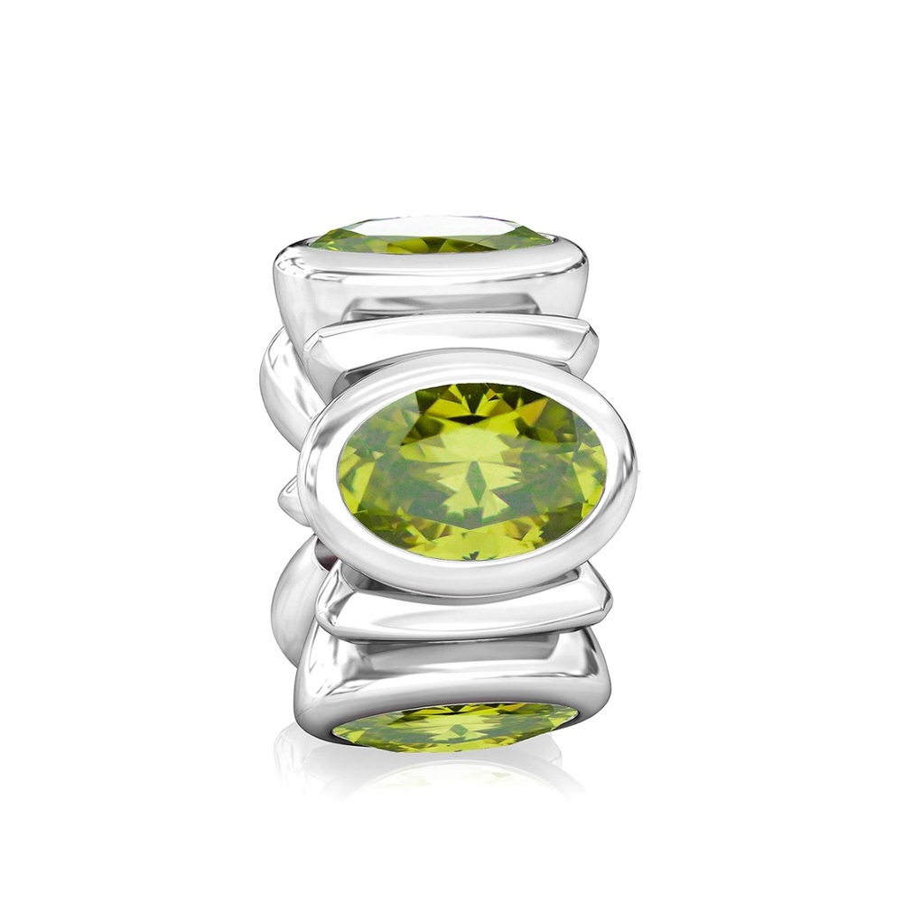 Genuine Retired PANDORA Oval Lights Lime Green CZ Charm; 790311CZL